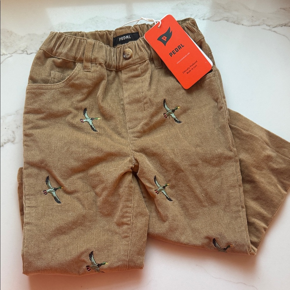 Kids Tan Embroidered Bottoms